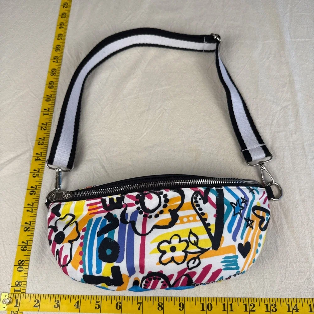 Brighton Shoulder Bag Womens Small Multicolor Pop Art Graffiti Love Heart Floral